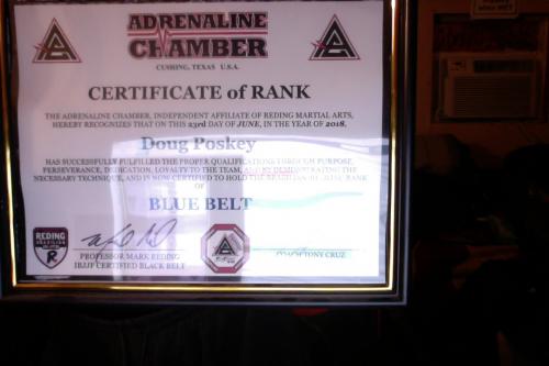 Blue belt · June 8, 2016 · Promoted by Mark Reding