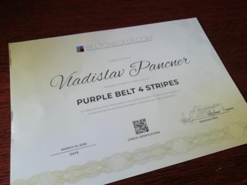 Purple belt · September 11, 2018 · Promoted by Miloslav Bosák