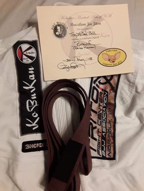 Brown belt · May 30, 2018 · Promoted by Ron