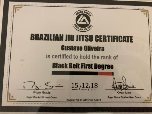 Black belt 1st degree · December 15, 2018 · Promoted by Roger Gracie - Cesar Lima