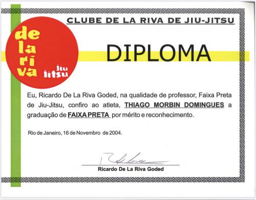 Black belt · November 16, 2004 · Promoted by Ricardo De La Riva