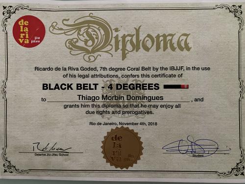Black belt 4th degree · November 4, 2018 · Promoted by Ricardo De La Riva Goded