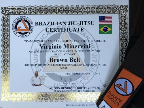 Brown belt · August 7, 2016 · Promoted by Ailson Brites