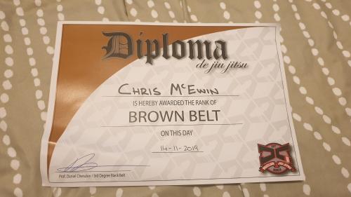 Brown belt · November 14, 2019 · Promoted by Daniel Cherubin