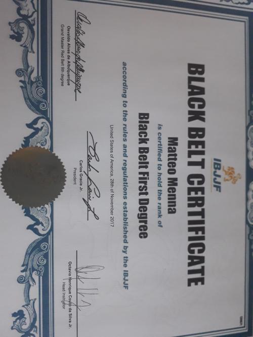 Black belt 1st degree · August 30, 2016 · Promoted by Ottavio Couto