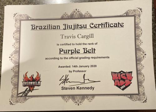 Purple belt · January 14, 2020 · Promoted by Steven Kennedy
