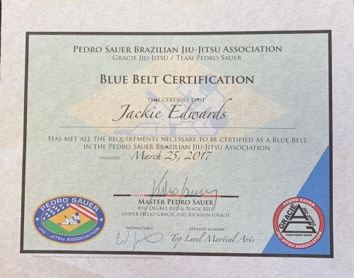 Blue belt · March 25, 2017 · Promoted by Bill Jones