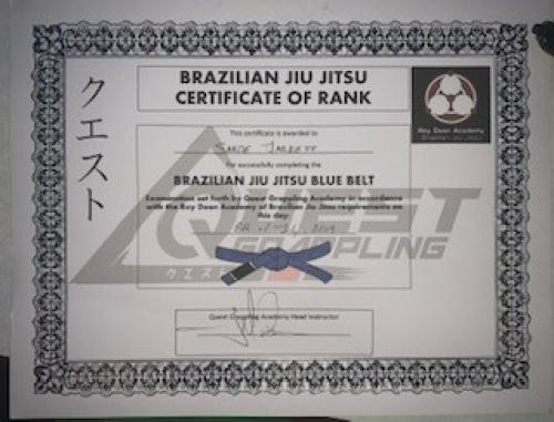 Blue Belt Cert