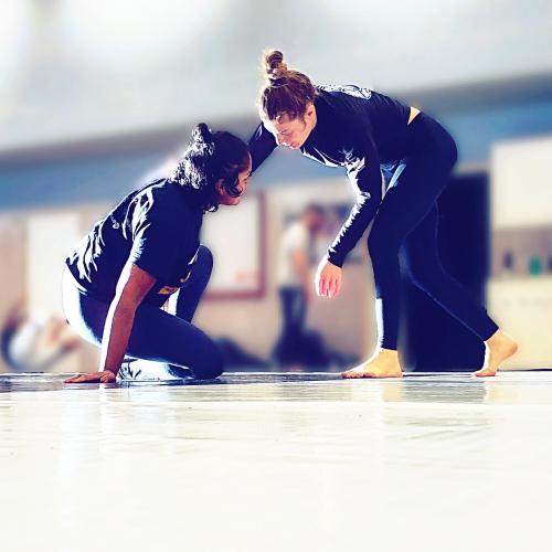 Me and black belt Sophia Nordenö rolling