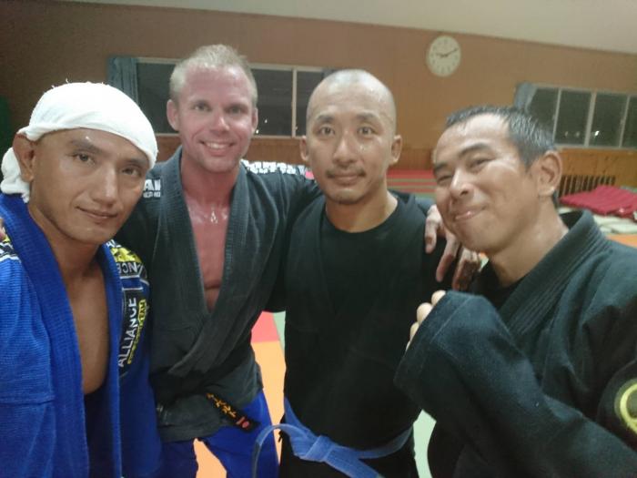 Training in Okinawa with the great Naoyoshi Watanabe, the one who gave world superstar Genki Sudo his black belt.