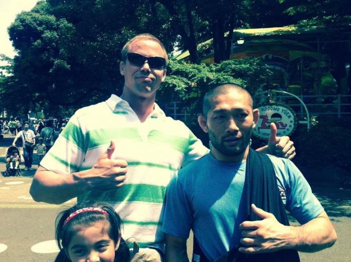 Imanari and I talking about the Imanari roll in Tokyo
