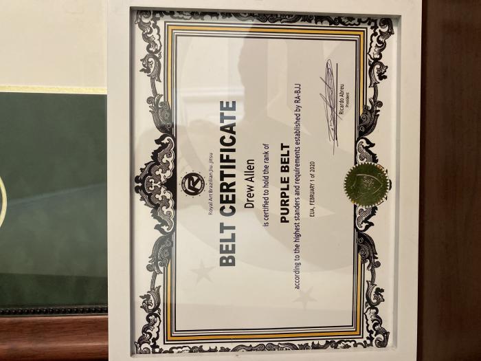 Purple belt · February 2, 2020 · Promoted by Ricardo Abreu