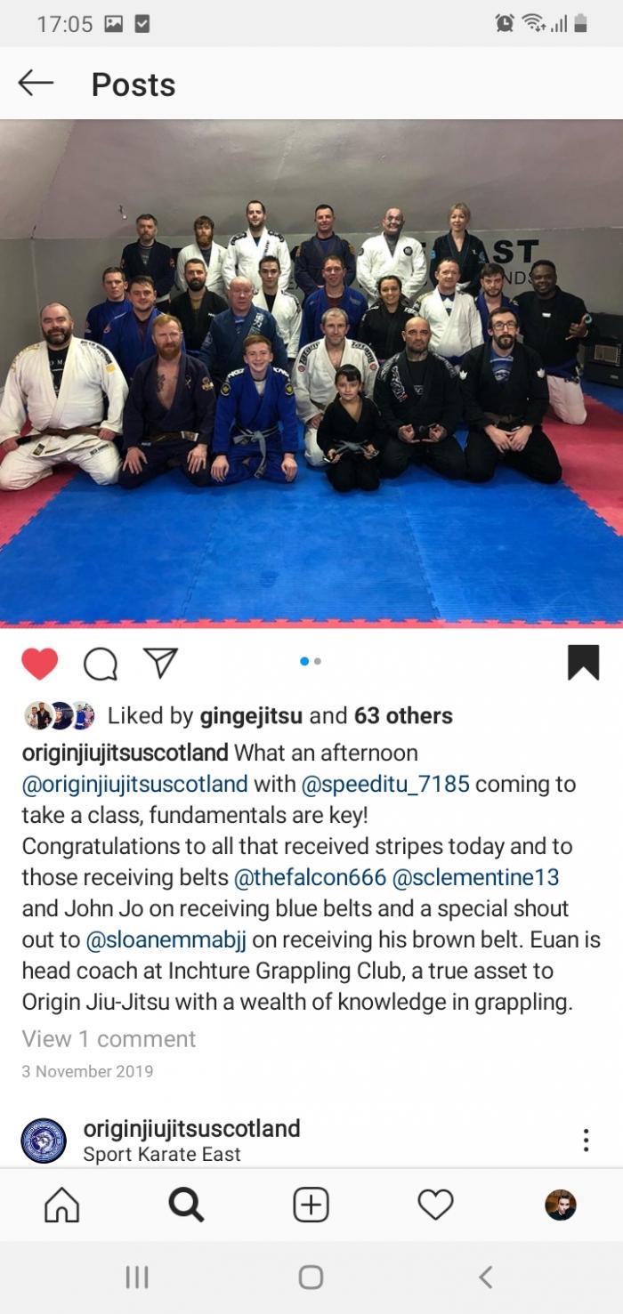 Blue belt · November 3, 2019 · Promoted by Grant Cruickshank