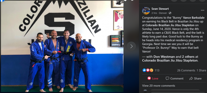 Black belt · June 14, 2020 · Promoted by Sean Stewart
