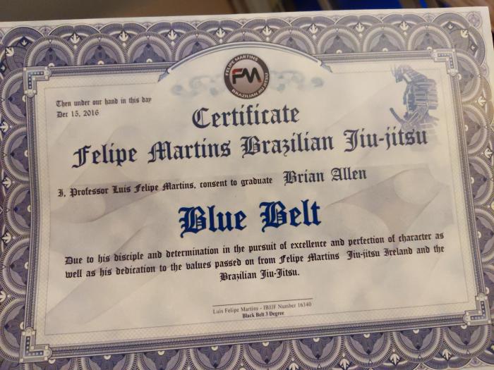 Blue belt · December 15, 2016 · Promoted by Luis Felipe Martins