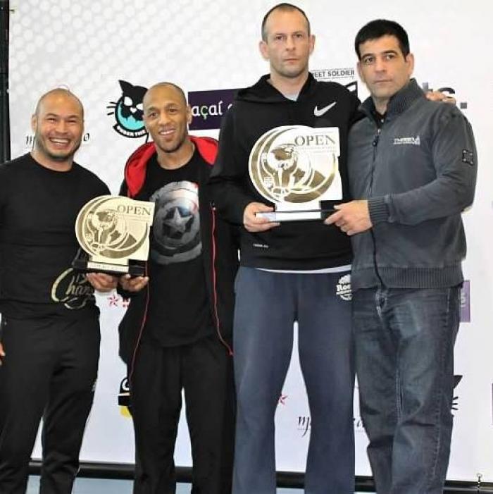 with my professor holding the 1st place team overall