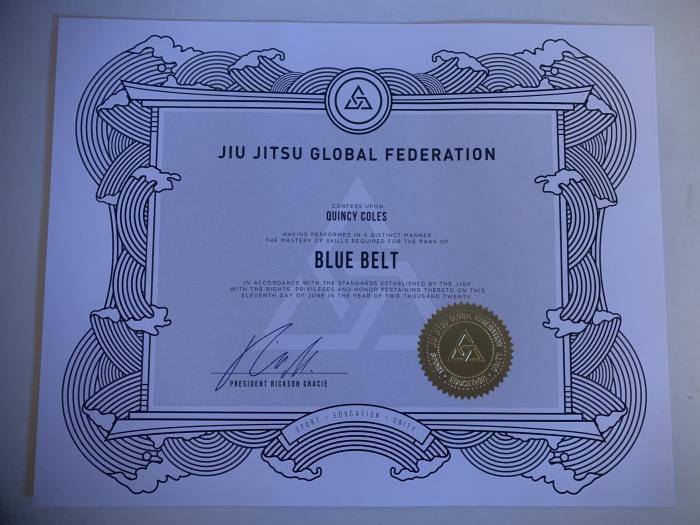 Blue belt · June 4, 2020 · Promoted by Zezinho Mota
