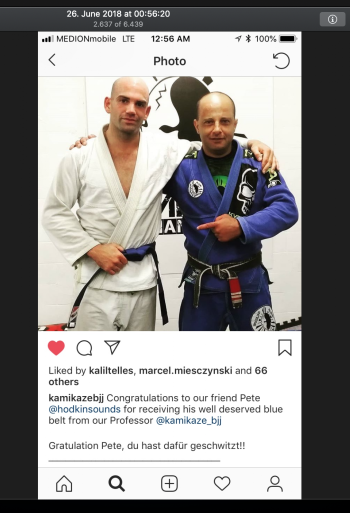 Blue belt · March 12, 2018 · Promoted by Milton Fernando Ferreira
