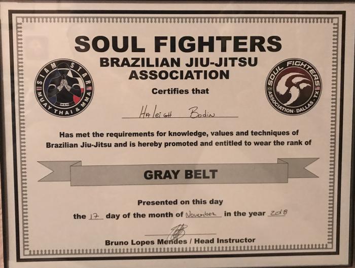 Gray belt · June 12, 2018 · Promoted by Bruno Lopes Mendes