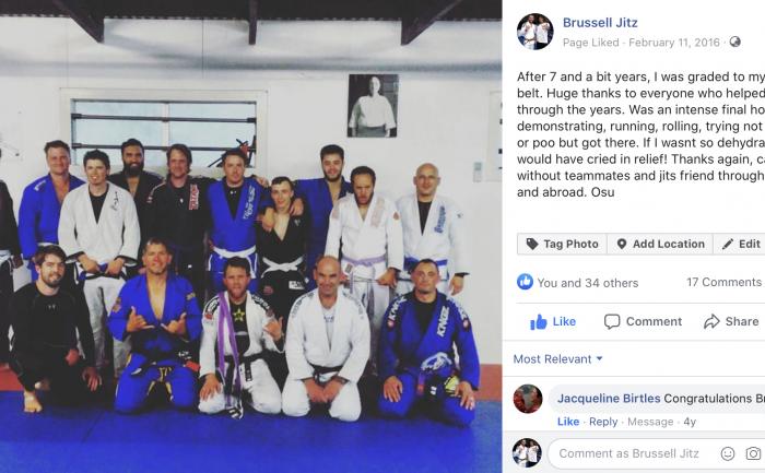 Brown belt · February 11, 2016 · Promoted by Hayden Wilson