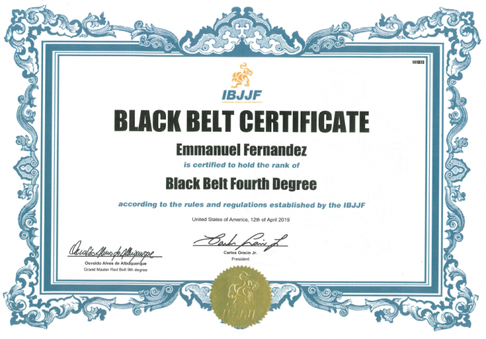 Black belt 4th degree · April 12, 2019 · Promoted by Ricardo De La Riva