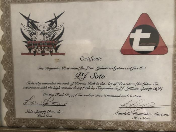 Brown belt · December 4, 2016 · Promoted by Luis Gonzalez