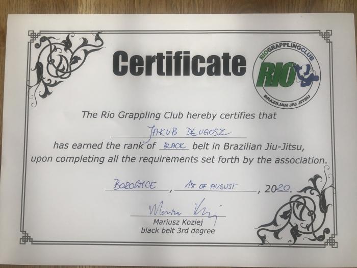 Black belt · August 1, 2020 · Promoted by Mariusz Koziej