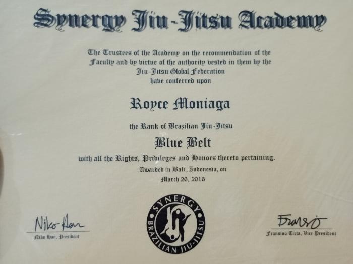 Blue belt · March 26, 2016 · Promoted by Niko Han