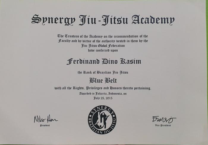 Blue belt · July 25, 2015 · Promoted by Fransino Tirta