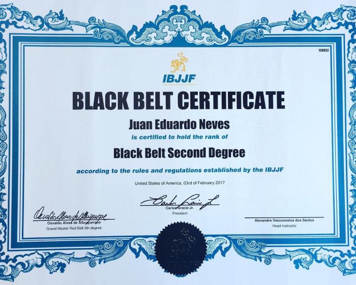 Black belt 2nd degree · February 3, 2017 · Promoted by Alexandre Vasconcelos Dos Santos