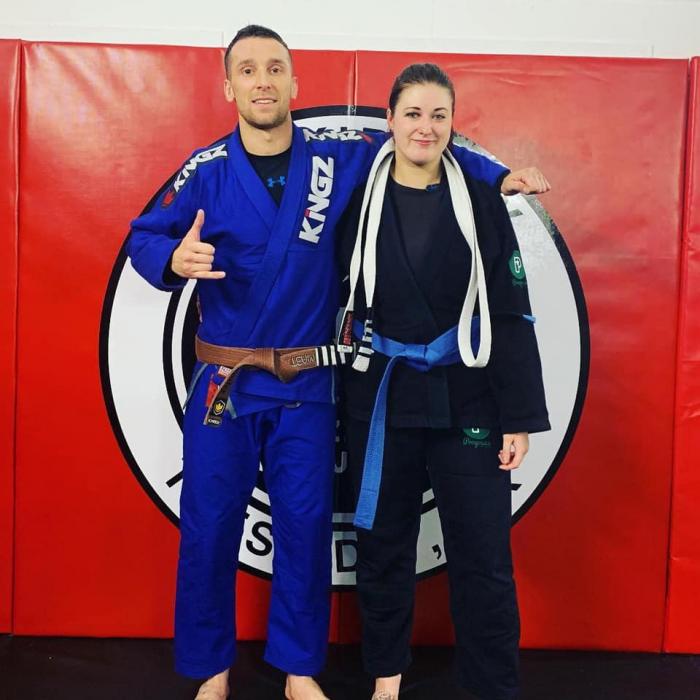 Black eye and a blue belt