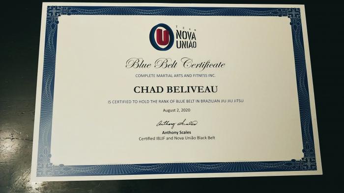 Blue belt · August 2, 2020 · Promoted by Professor Anothing Scales