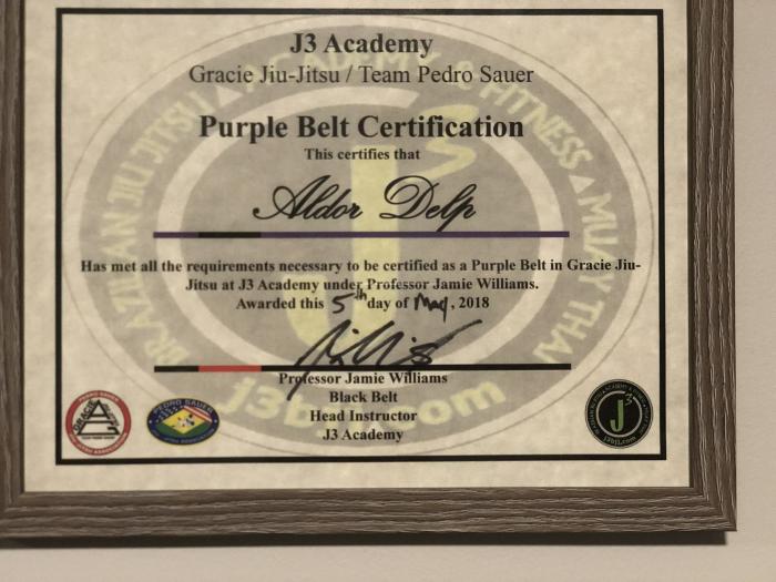 Purple belt · May 5, 2018 · Promoted by Jamie Williams