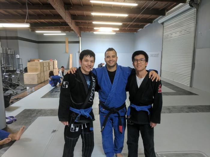 Photo with Leo Vieira at old Checkmat HQ, March 2017, blue belt.