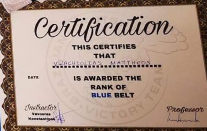 Blue belt · March 5, 2020 · Promoted by Konstantinos Vavouras