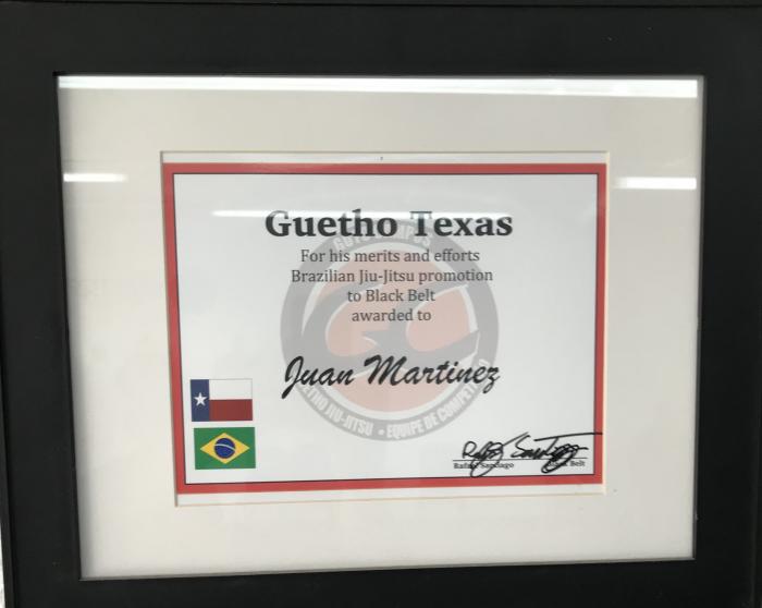 Black belt Bjj certificate