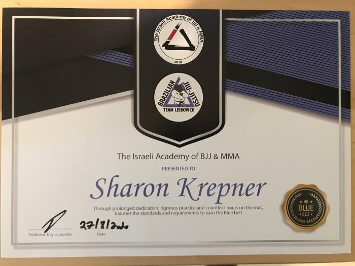 Blue belt · August 27, 2020 · Promoted by Itay Leibovich