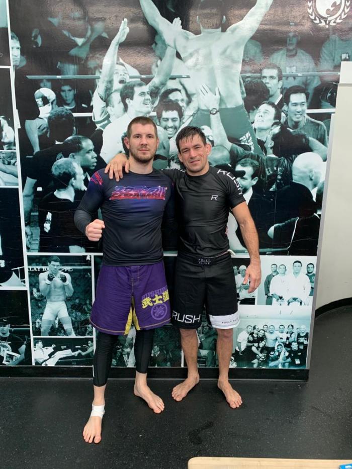 With Damien Maia in the Renzo Gracie NYC Blue Basement, April 2019