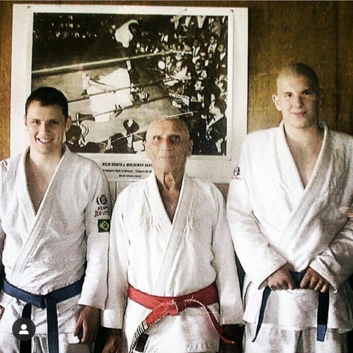 With Helio Gracie & Andy Roberts (ARBJJ) in Torrance, California