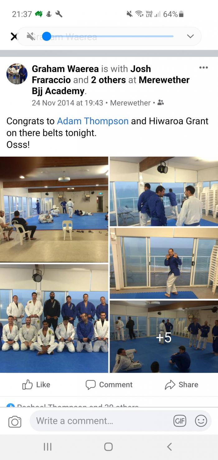 Purple belt · November 24, 2014 · Promoted by Graham Waerea
