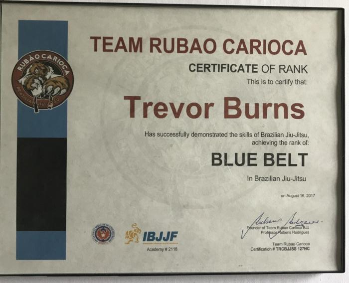 Blue belt · August 17, 2017 · Promoted by Rubao Carioca