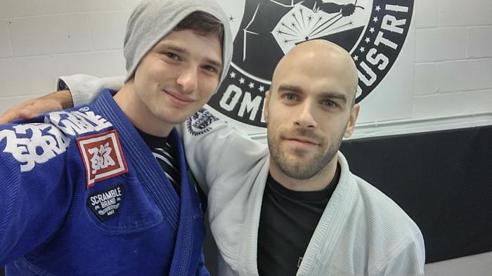 Me with my coach Adam Adshead before i left England for Germany