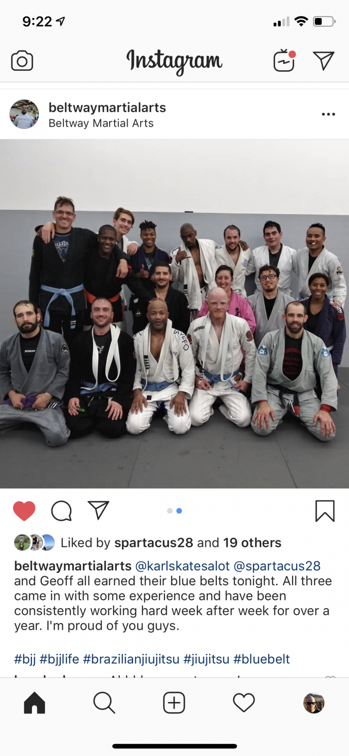 Blue belt · July 15, 2019 · Promoted by Nicholas Robison