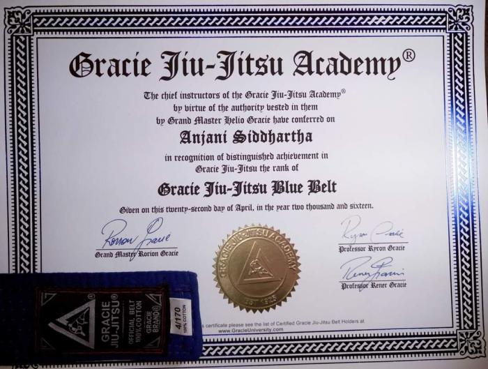 Blue belt · April 22, 2016 · Promoted by Ryron & Rener Gracie