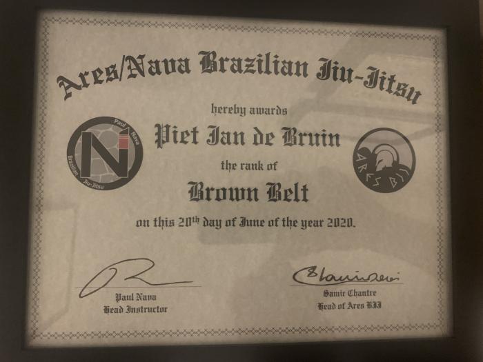 Brown belt · June 20, 2020 · Promoted by Paul Nava