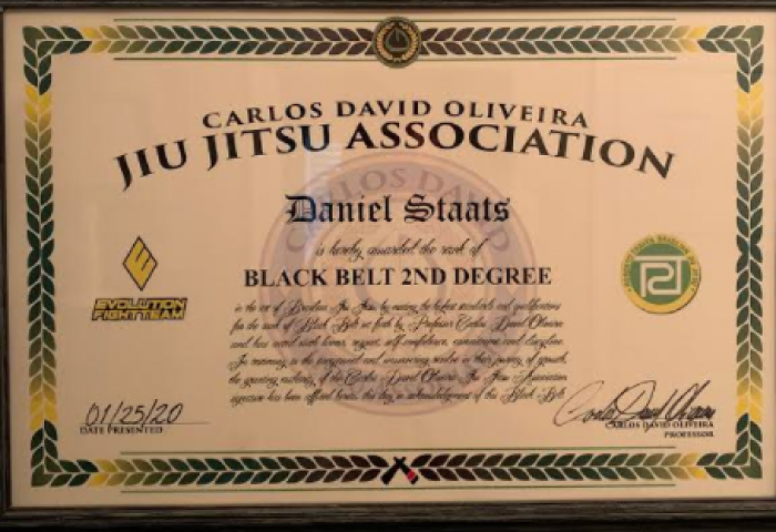 Black belt 2nd degree · January 21, 2020 · Promoted by Carlos David Oliviera