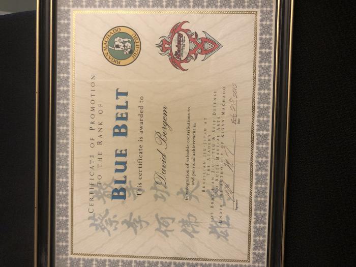 Blue belt · February 25, 2010 · Promoted by Chris Mccune