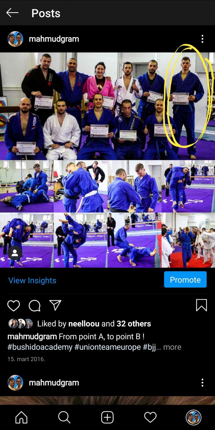 Blue belt · March 13, 2016 · Promoted by Bojan Mirković