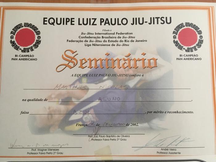 Blue belt · December 8, 2002 · Promoted by André Vieira