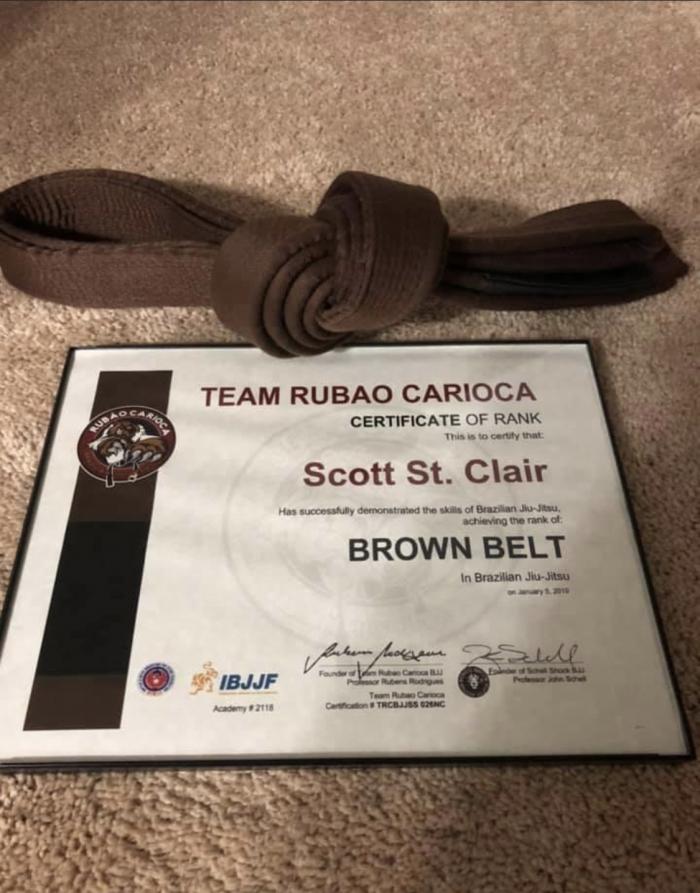 Brown belt · January 5, 2019 · Promoted by John Schell